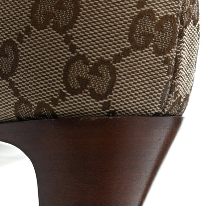 Gucci Monogram Malaga Kid Lisa Mid Heel Boots 38.5 Beige Ebony 9 of 12
