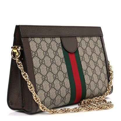 Gucci GG Supreme Monogram Web Small Ophidia Chain Shoulder Bag Brown 3 of 10