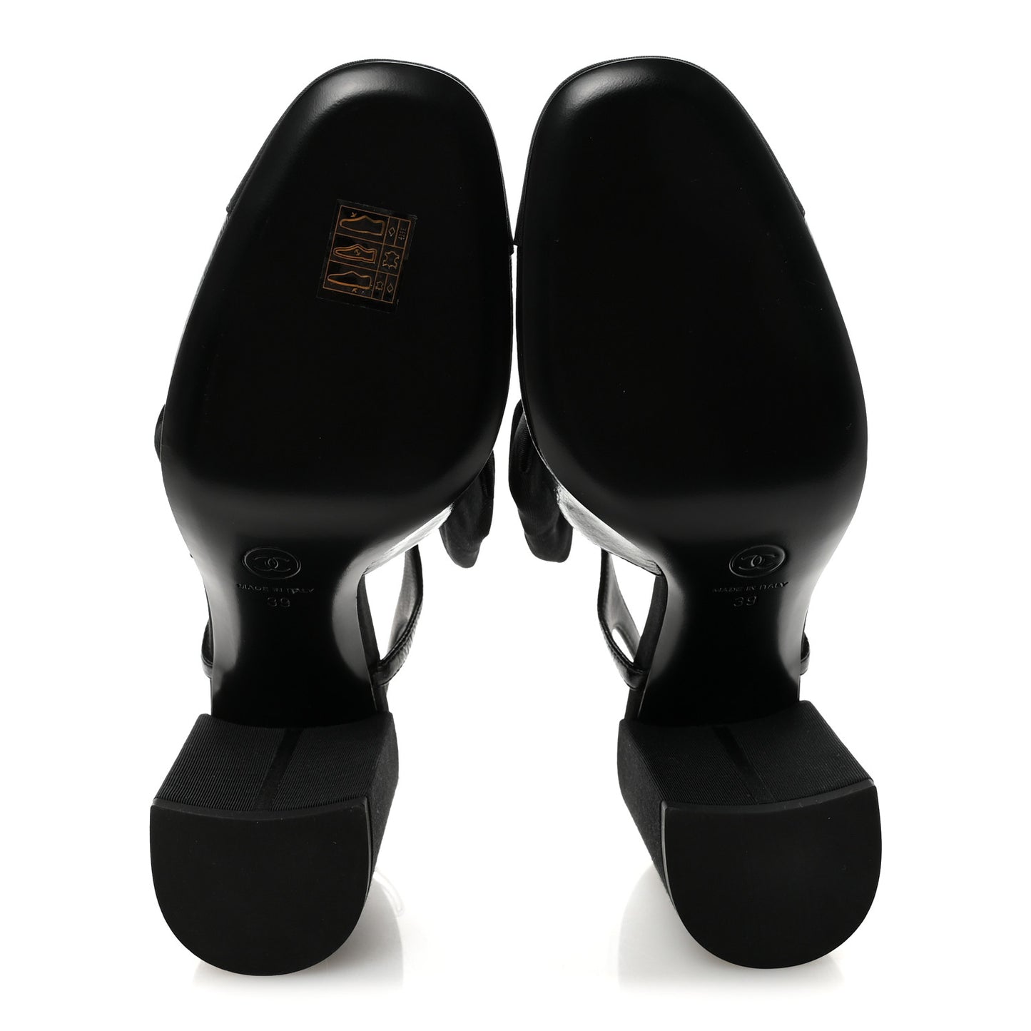 Crumpled Shiny Fabric Grosgrain Cap Toe Camellia Bow Slingback Pumps 39 Black