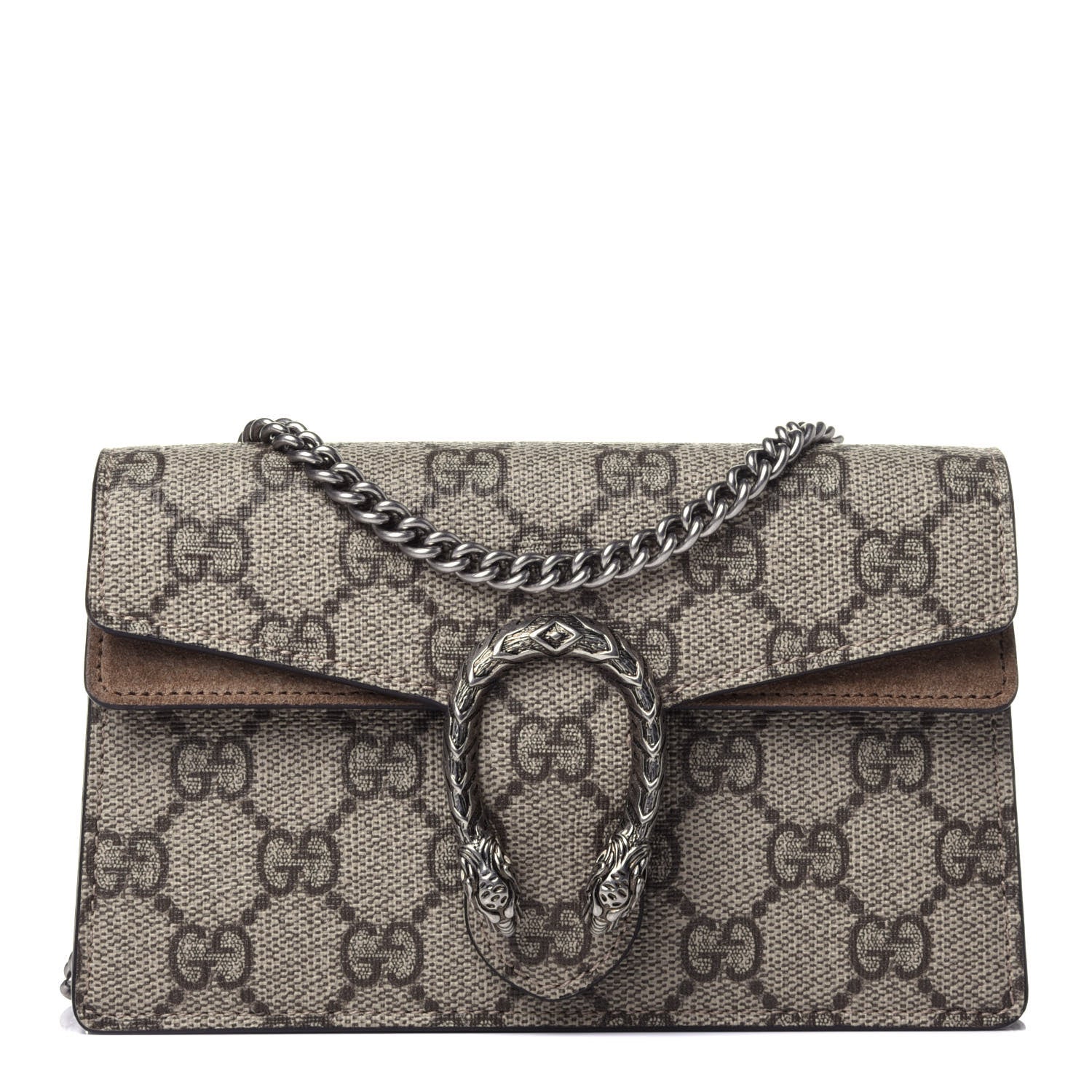 Gucci GG Supreme Monogram Super Mini Dionysus Shoulder Bag Taupe 1 of 10