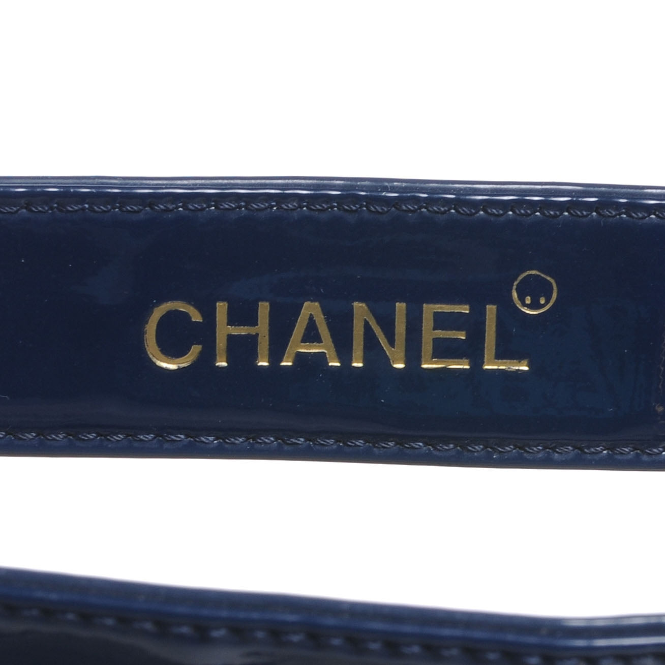 Vinyl Transparent XL Jumbo CC Chain Tote Navy