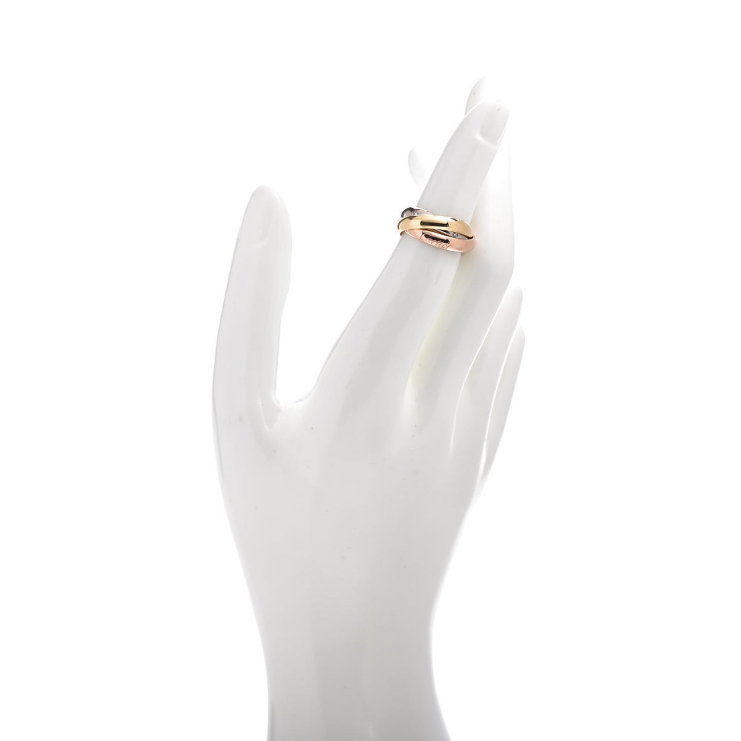 18K Pink Yellow White Gold Diamond Trinity Ring 47 4