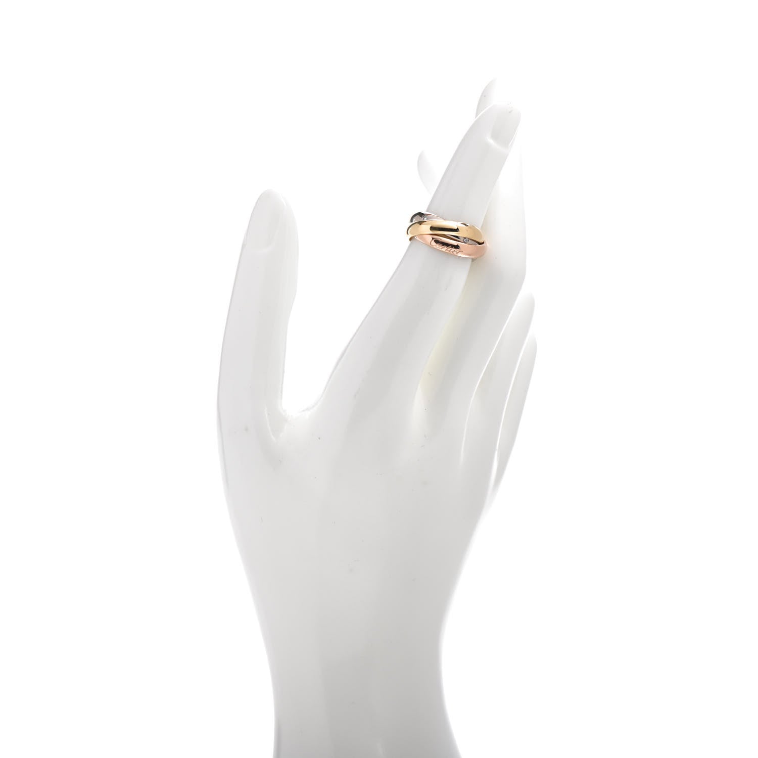 Cartier 18K Pink Yellow White Gold Diamond Trinity Ring 47 4 2 of 4
