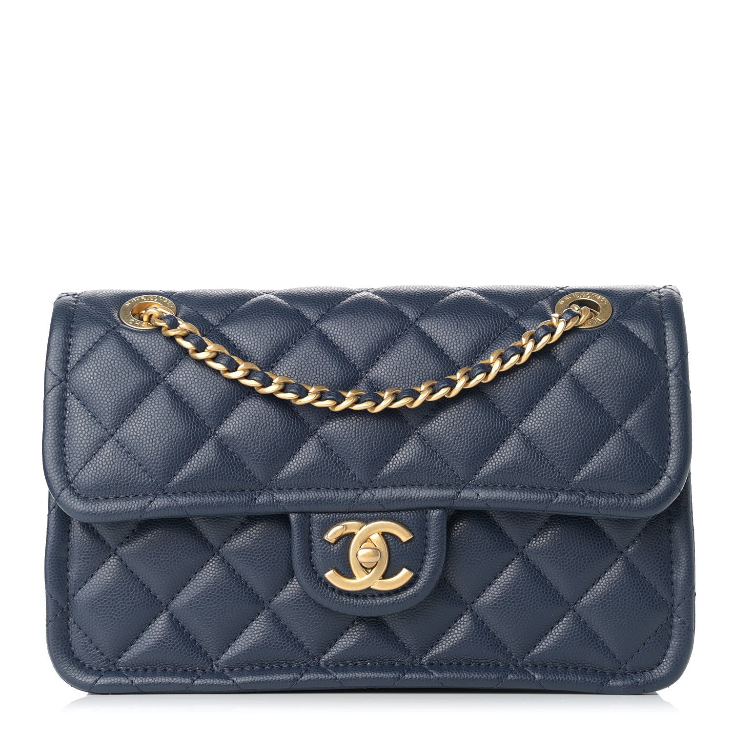 Chanel Caviar Quilted Medium Sweet Classic Flap Navy Blue 1 of 9