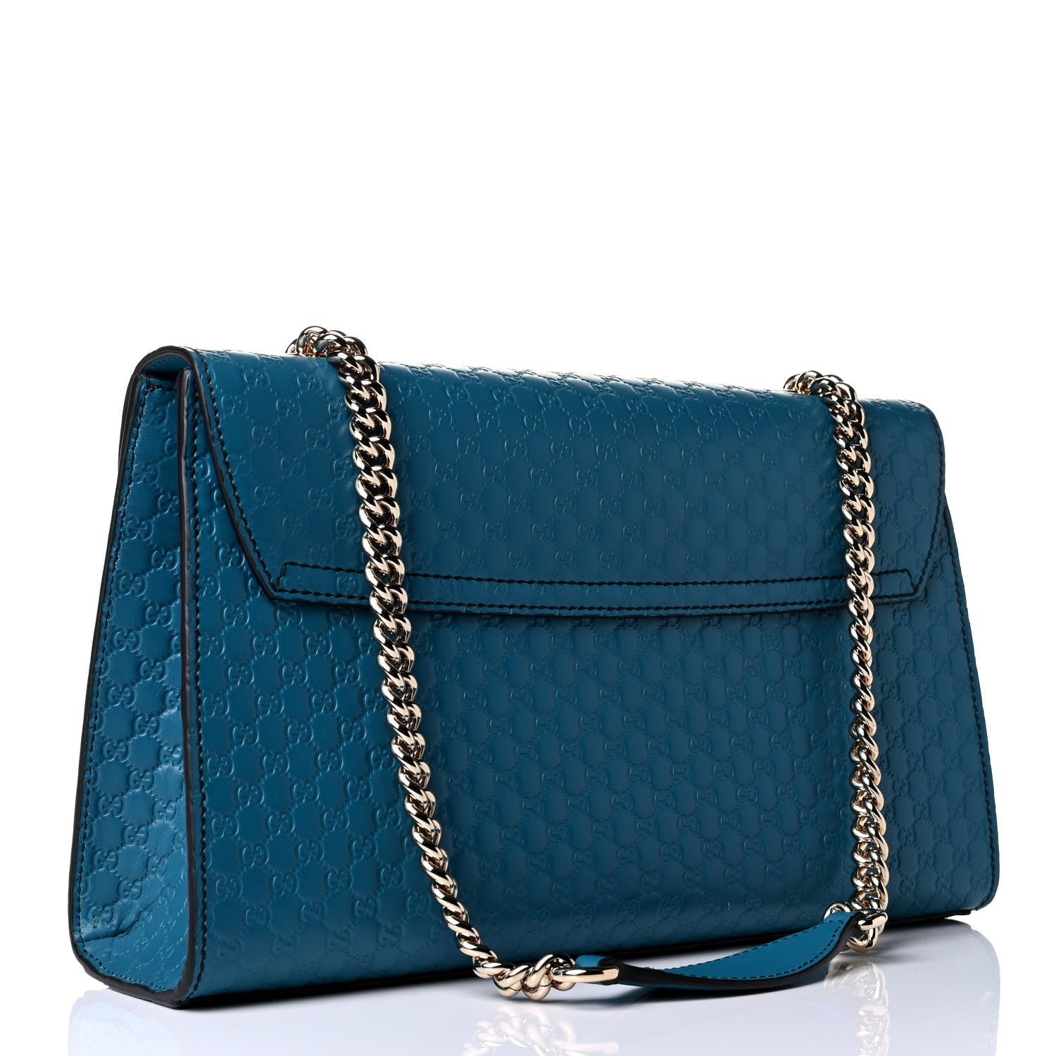 Gucci Soft Microguccissima Medium Emily Chain Shoulder Bag Deep Cobalt 2 of 4