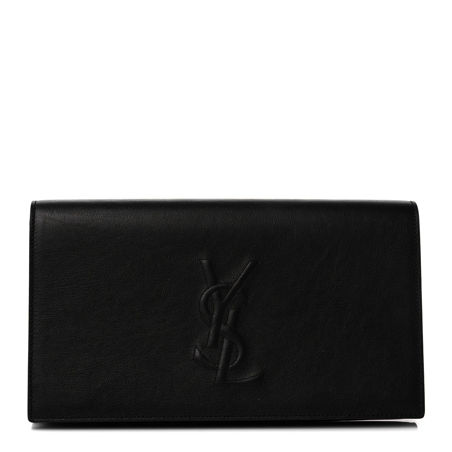 Saint Laurent Calfskin Monogram Large Belle De Jour Clutch Black 1 of 10