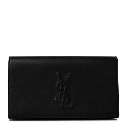 Saint Laurent Calfskin Monogram Large Belle De Jour Clutch Black 1 of 10