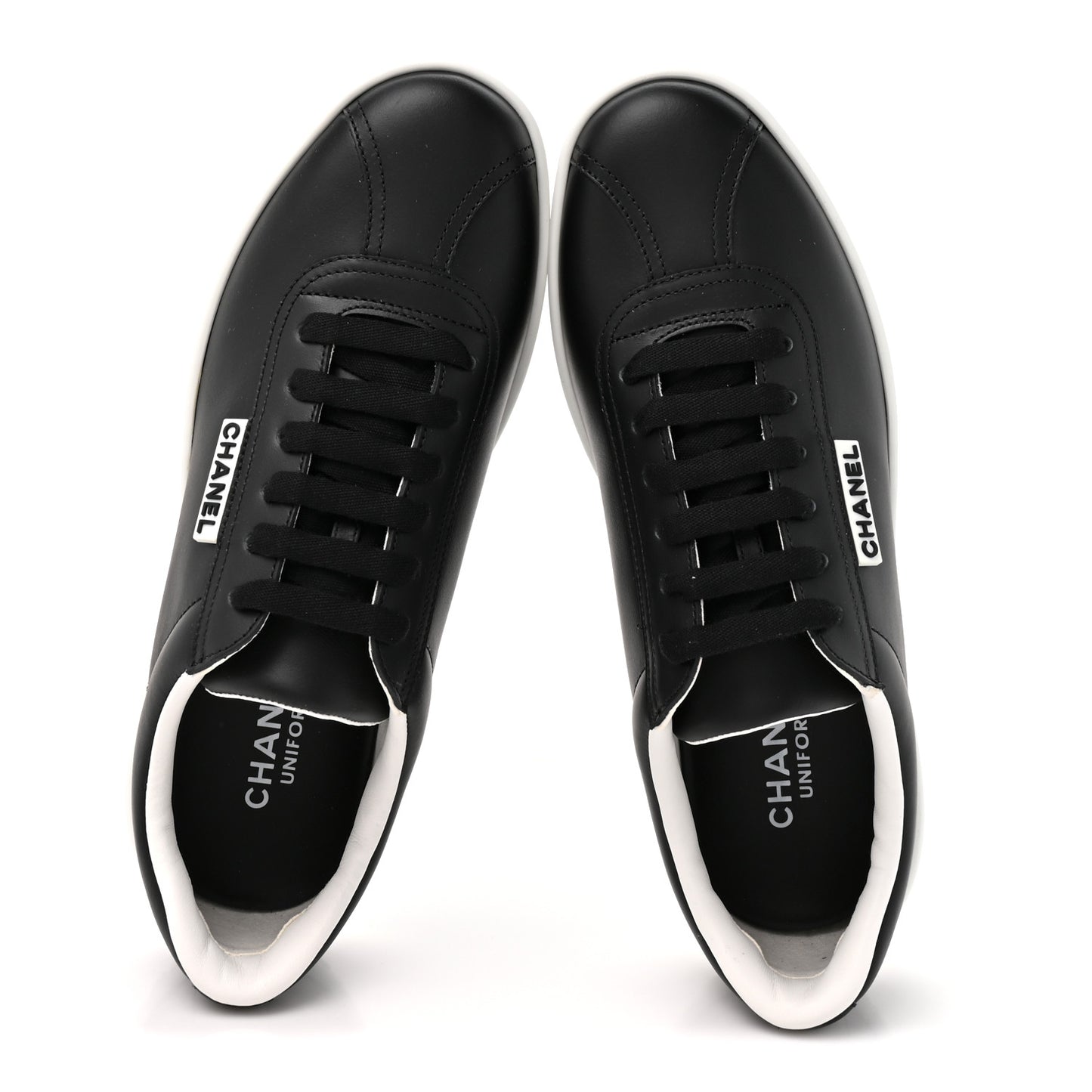 Calfskin CC Uniform Womens Sneakers 38 Black