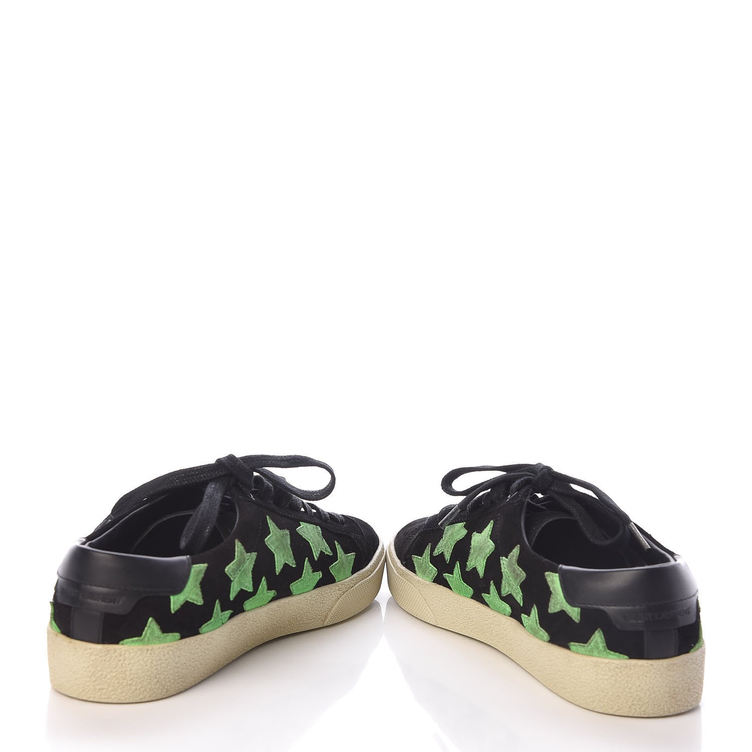 Saint Laurent Suede Star Court Sneakers 36.5 Black Green Fluo 5 of 11