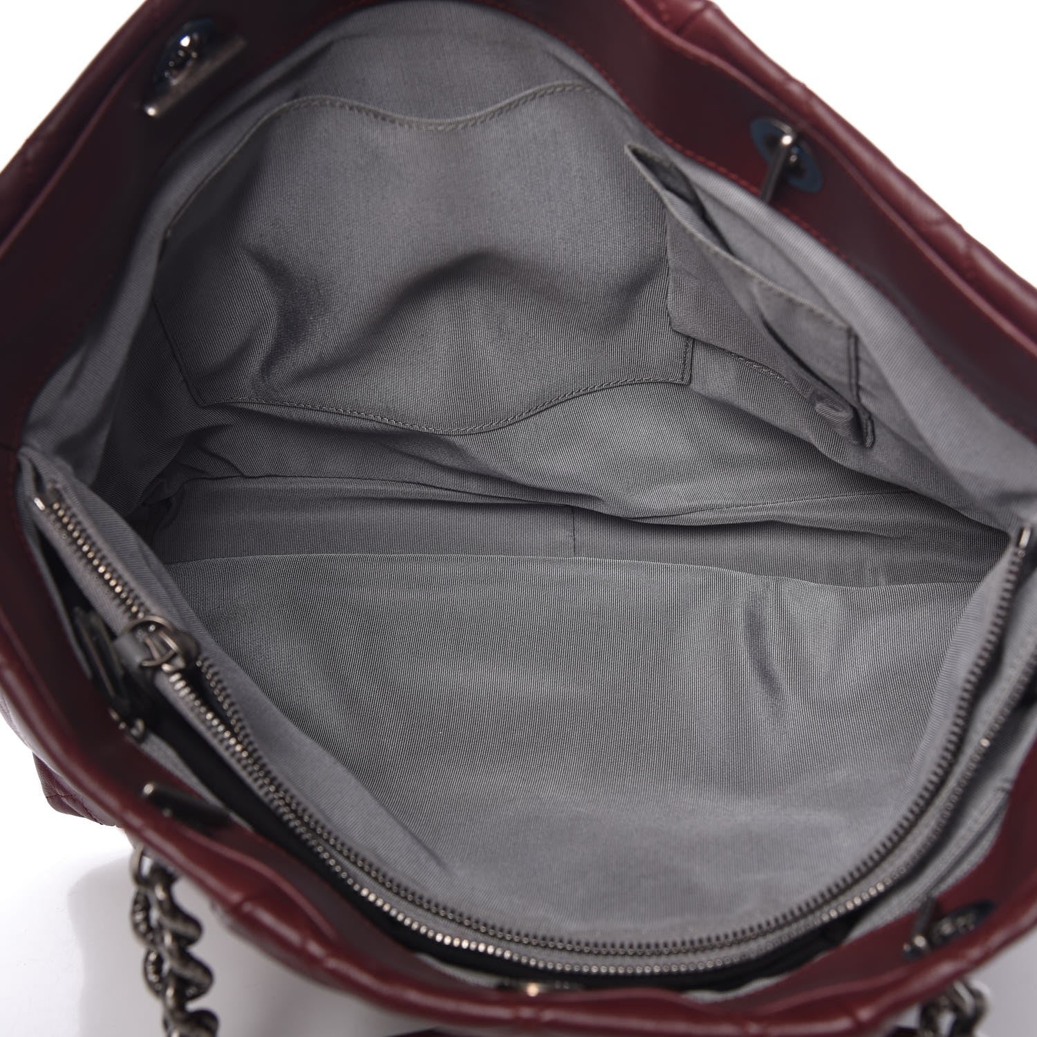 Chanel Calfskin Large Coco Pleats Tote Burgundy 5 of 8