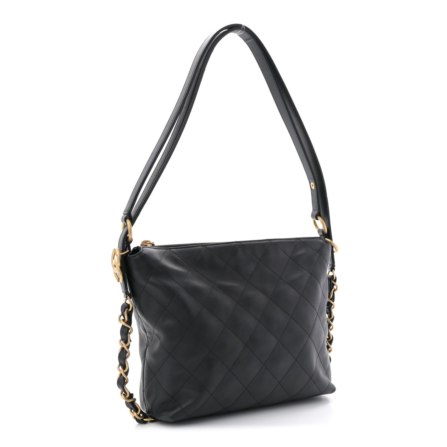 Chanel Calfskin Quilted Convertible CC Chain Hobo Black 4 of 19