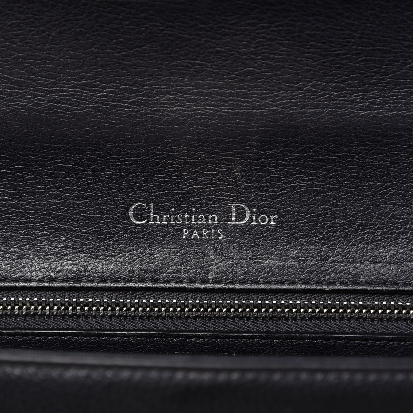 Grained Calfskin Medium Diorama Flap Bag Black