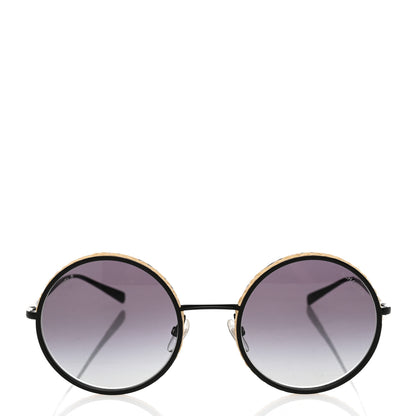 Chanel Metal Raffia Braided Round Sunglasses 4250 Black 2 of 8