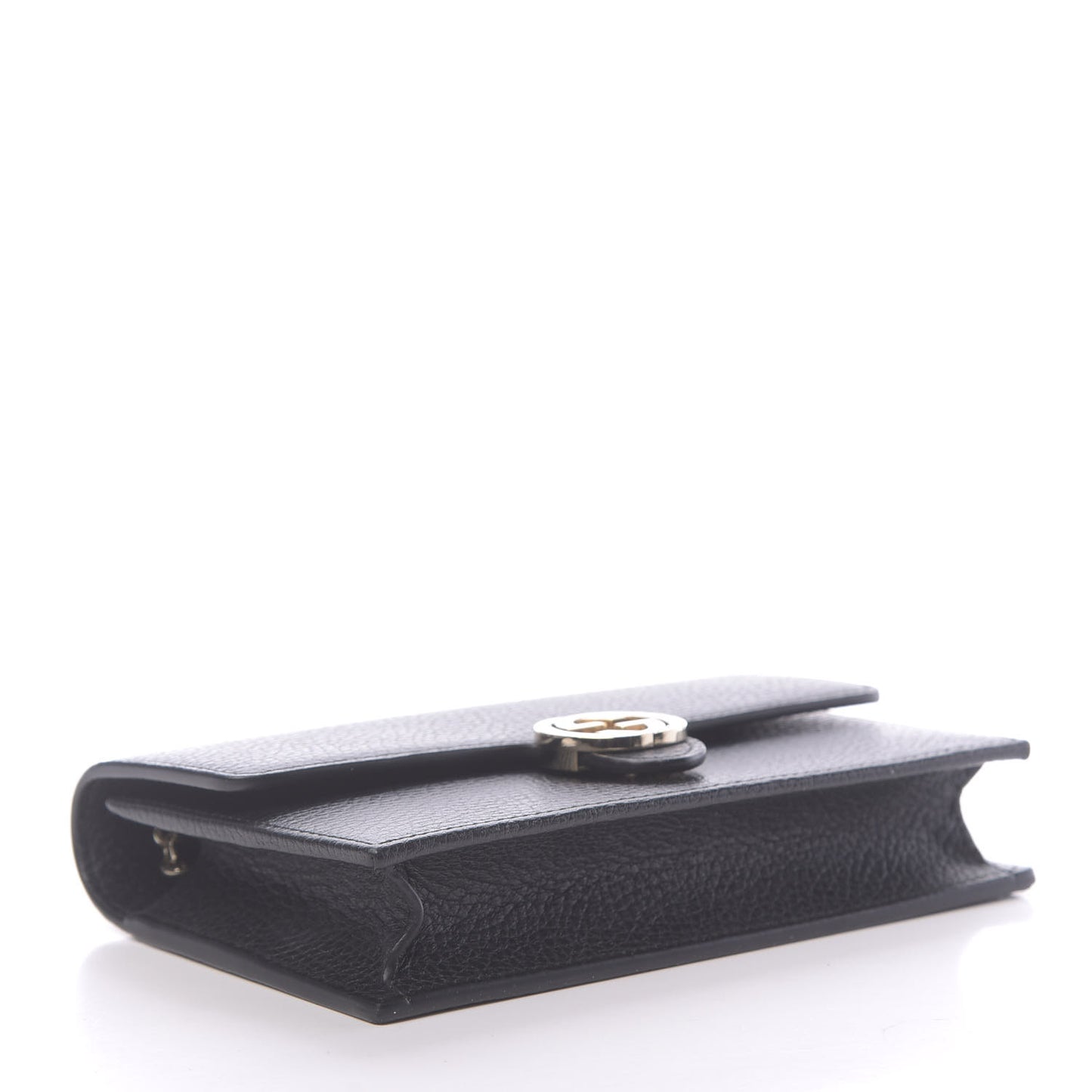 Dollar Calfskin Interlocking G Chain Wallet Black