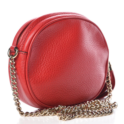 Gucci Pebbled Calfskin Mini Soho Chain Bag Tabasco Red 3 of 9