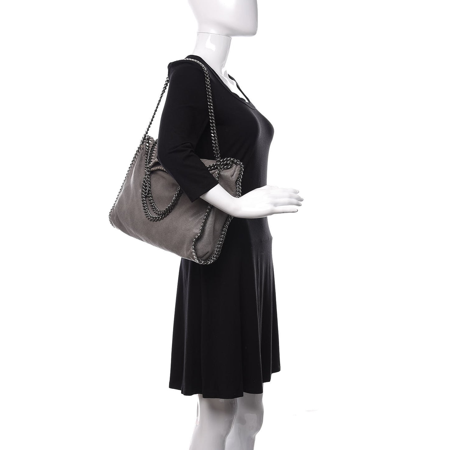 Shaggy Deer Falabella Fold Over Tote Grey