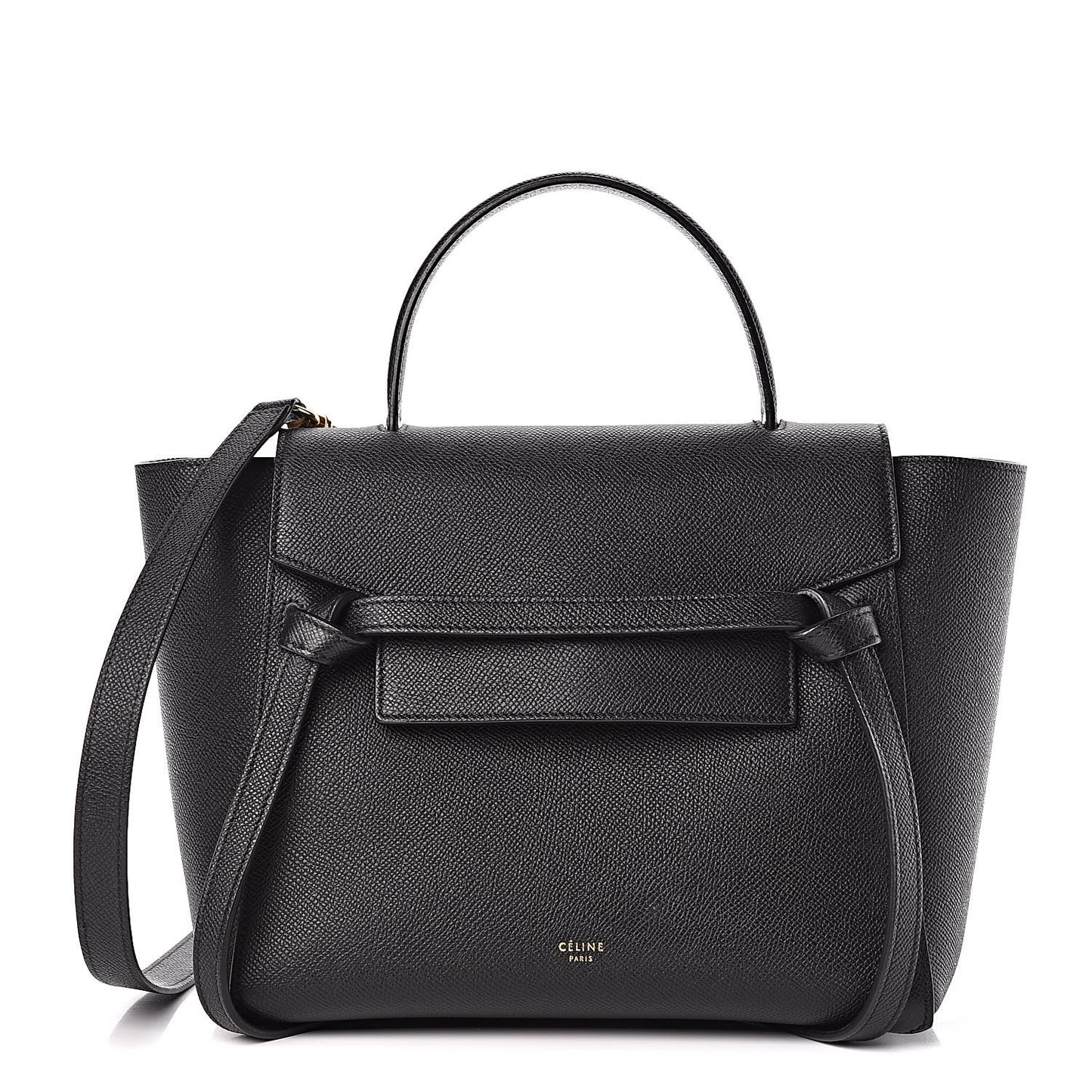 Grained Calfskin Micro Belt Bag Black