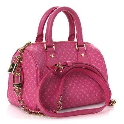 Louis Vuitton Calfskin Nanogram Embossed Speedy Bandouliere 20 Rose 3 of 10