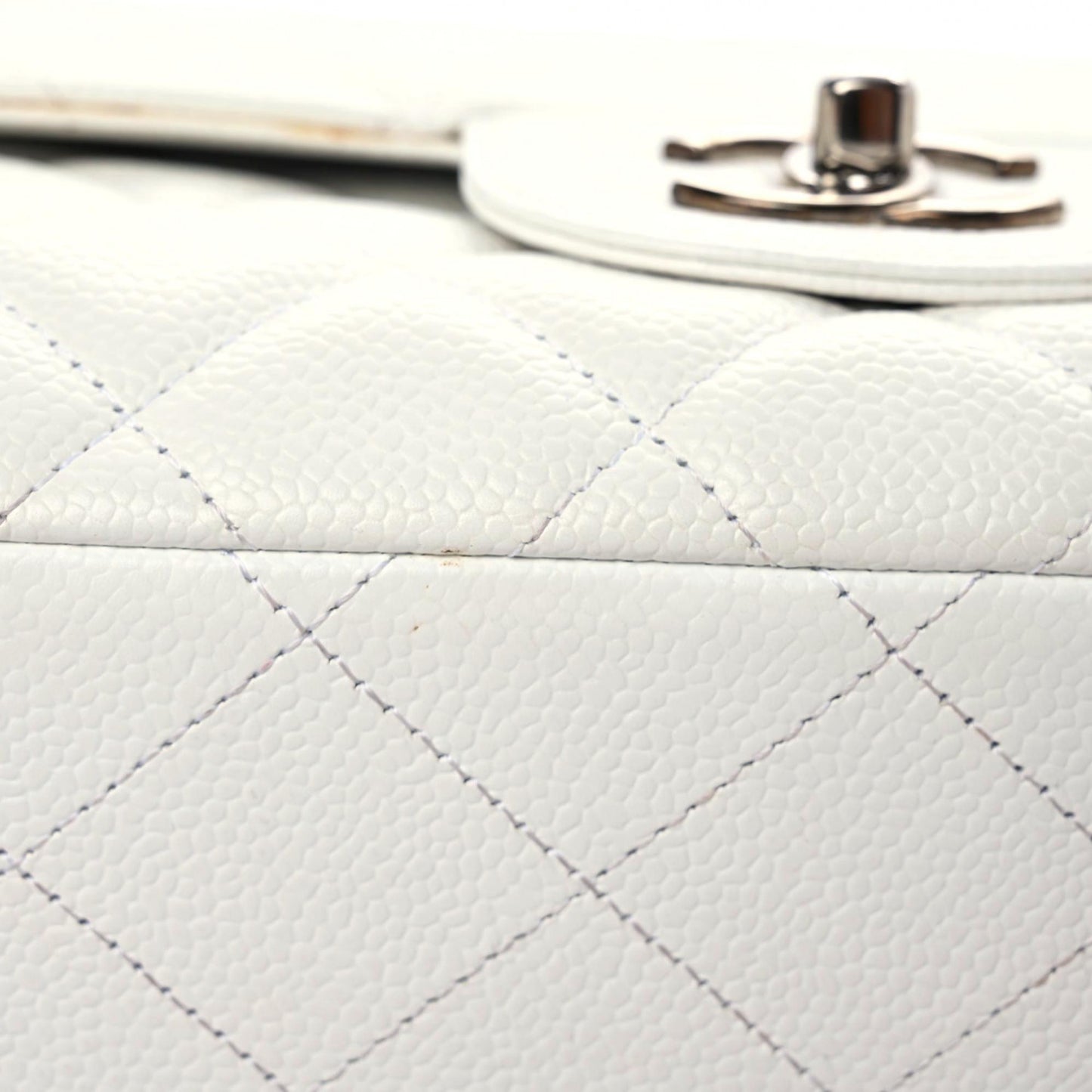 Caviar Quilted Maxi Single Flap White