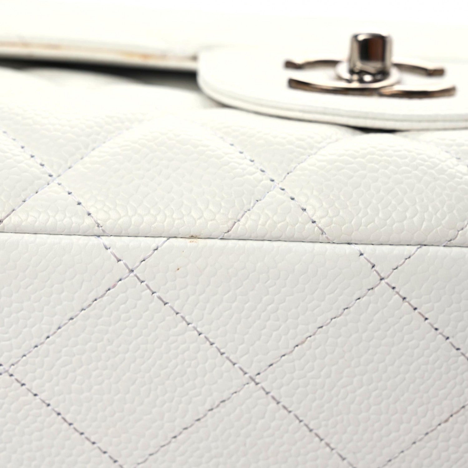 Chanel Caviar Quilted Maxi Single Flap White 19 of 22