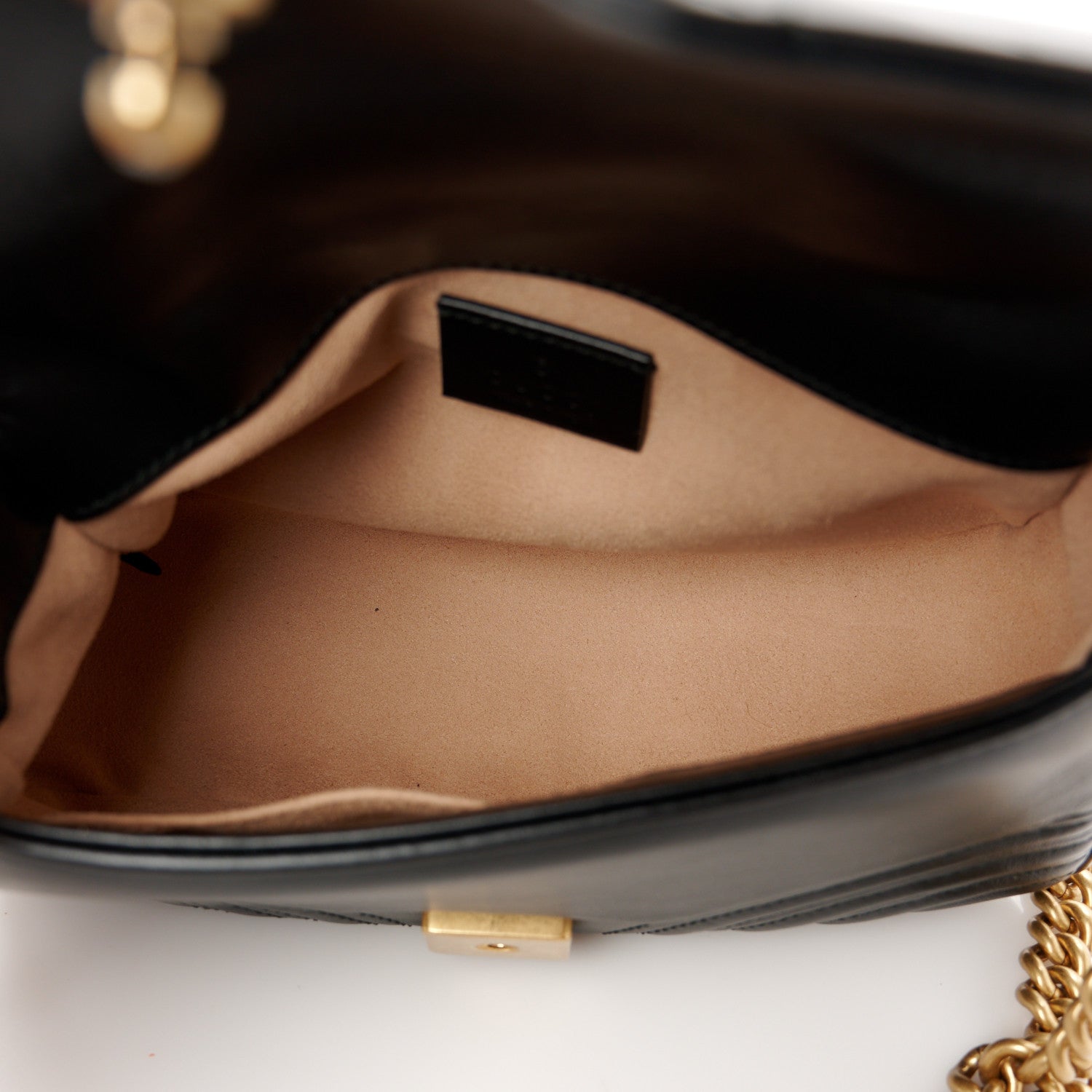 Gucci Calfskin Matelasse Mini GG Marmont Top Handle Shoulder Bag Black 5 of 10