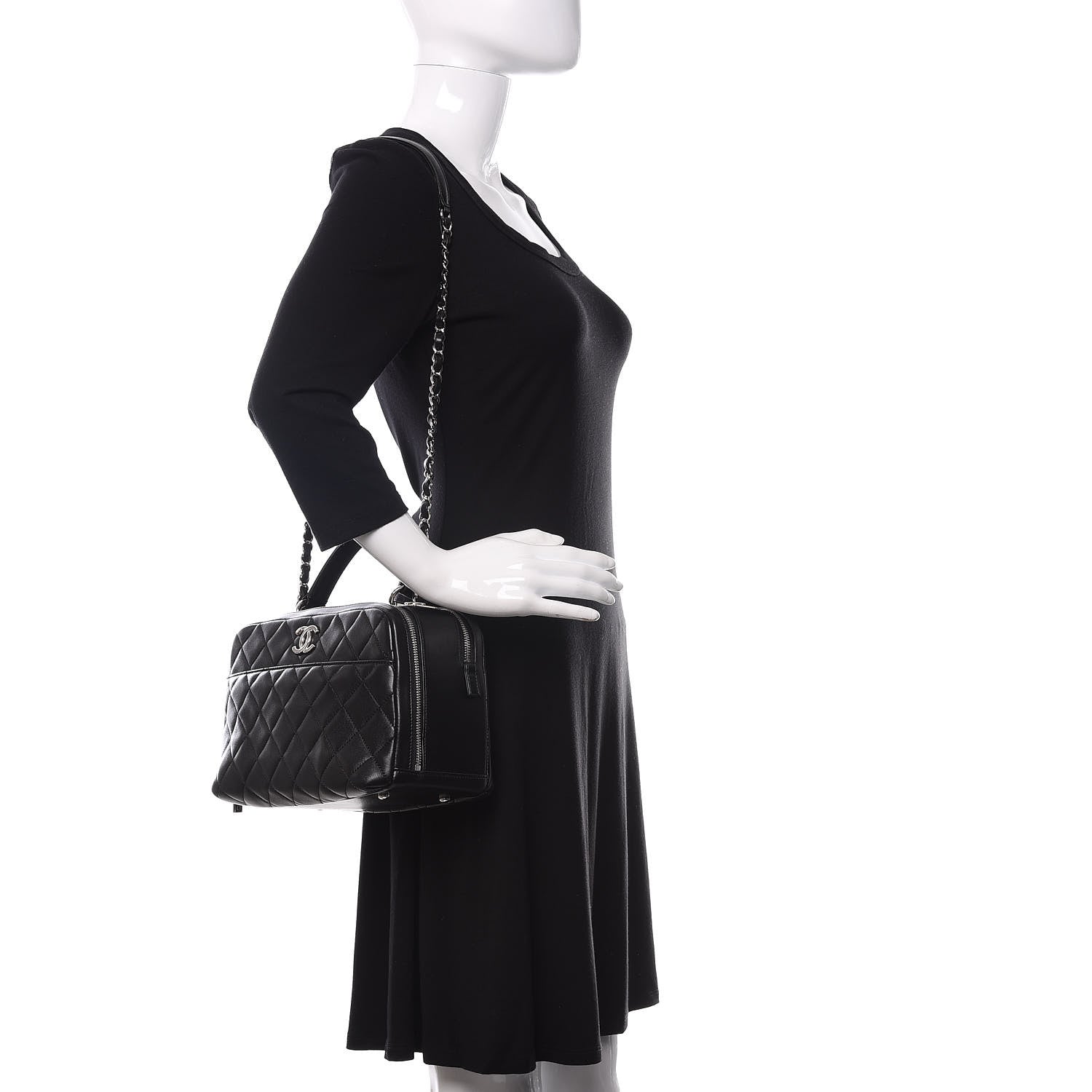 Chanel Lambskin Quilted Small Trendy CC Bowling Bag Black 2 of 15