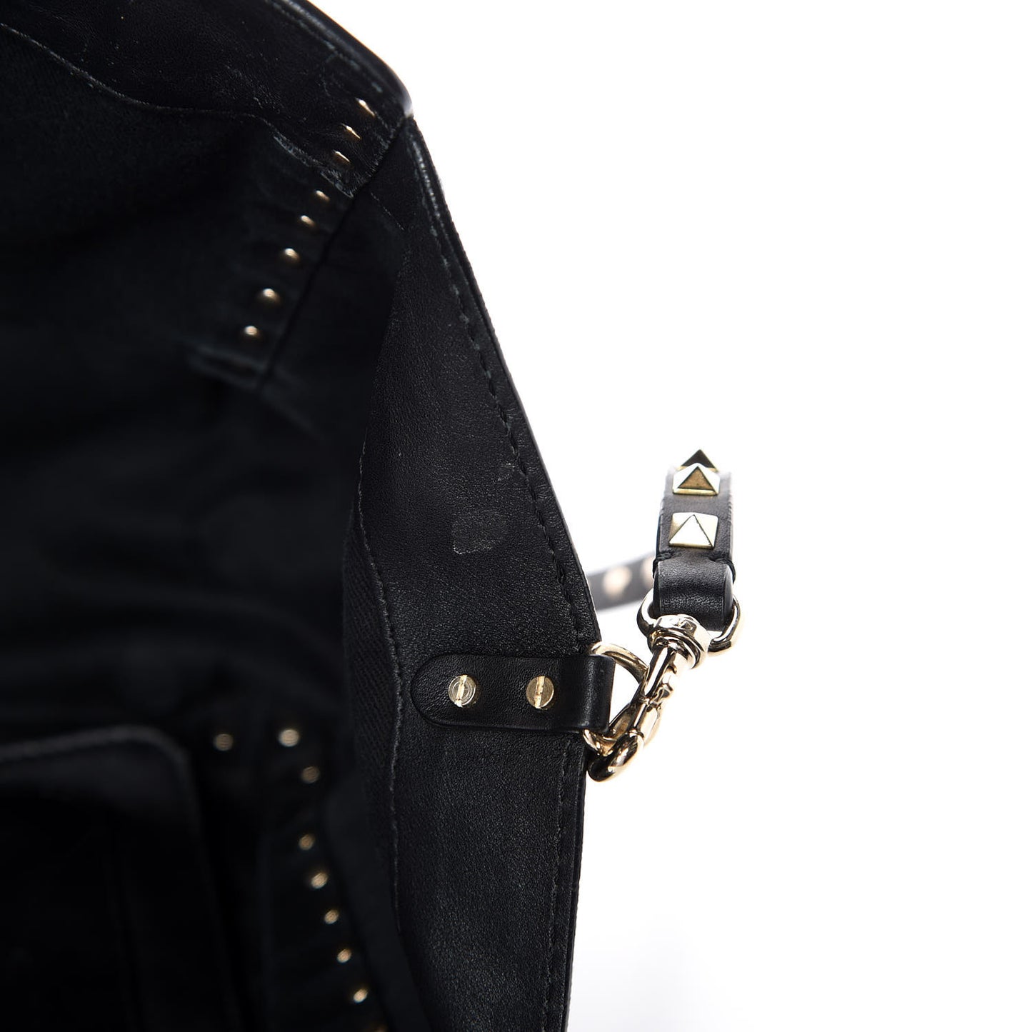 Vitello Medium Rockstud Tote Black