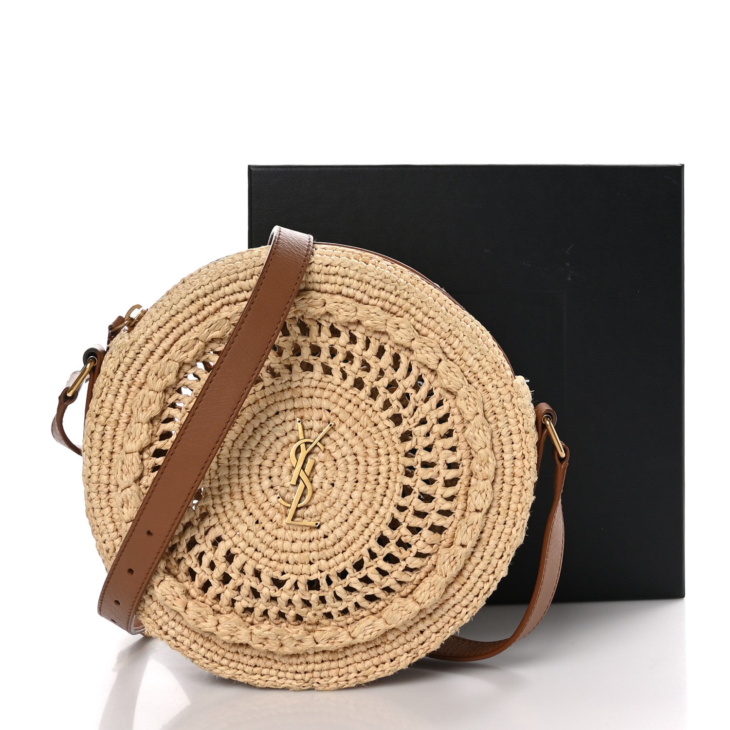 Saint Laurent Raffia Sac Round Naturel 9 of 9