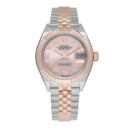 Rolex Stainless Steel 18K Everose Gold 28mm Oyster Perpetual Datejust Watch Pink Roman 279171 1 of 5