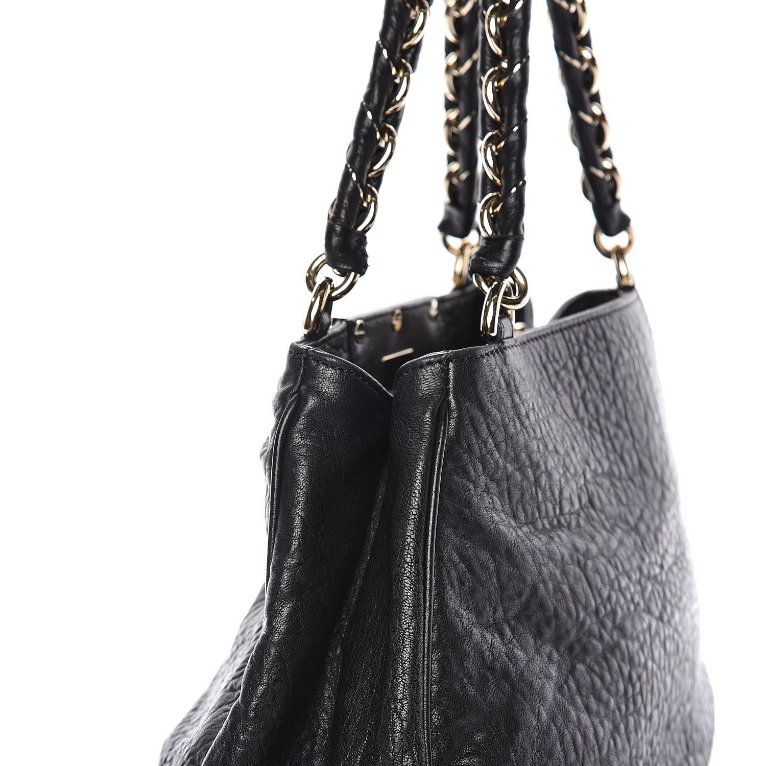 Fendi Crinkled Lambskin Small Mia Tote Black 11 of 12
