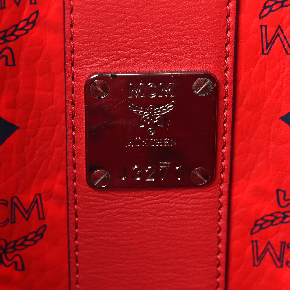 MCM Visetos Medium Liz Reversible Shopper Tote Ruby Red 12 of 19