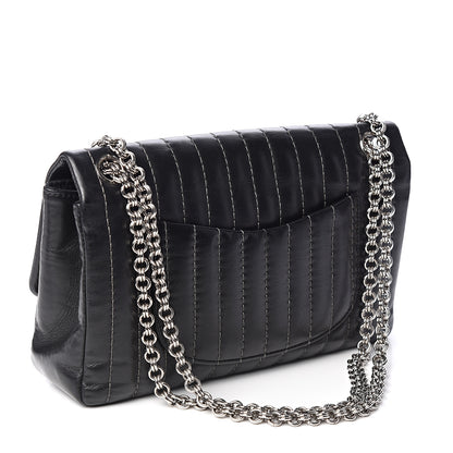 Chanel Lambskin Vertical Quilted Medium Single Flap Black 2 of 9