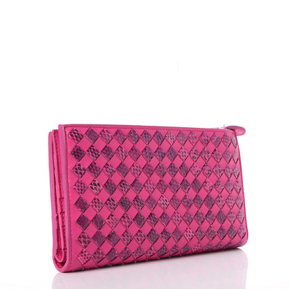 Bottega Veneta Nappa Ayers Intrecciato Clutch Wallet Pink 3 of 12