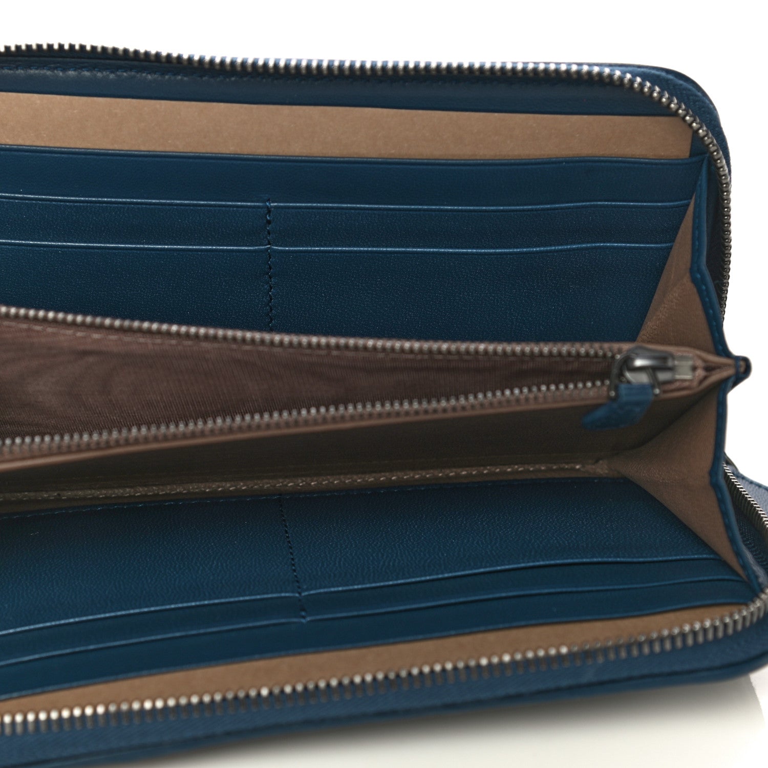 Bottega Veneta Nappa Embroidered Zip Around Wallet Blue 5 of 11