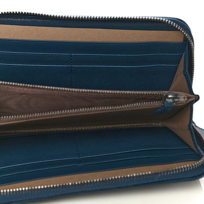 Bottega Veneta Nappa Embroidered Zip Around Wallet Blue 5 of 11