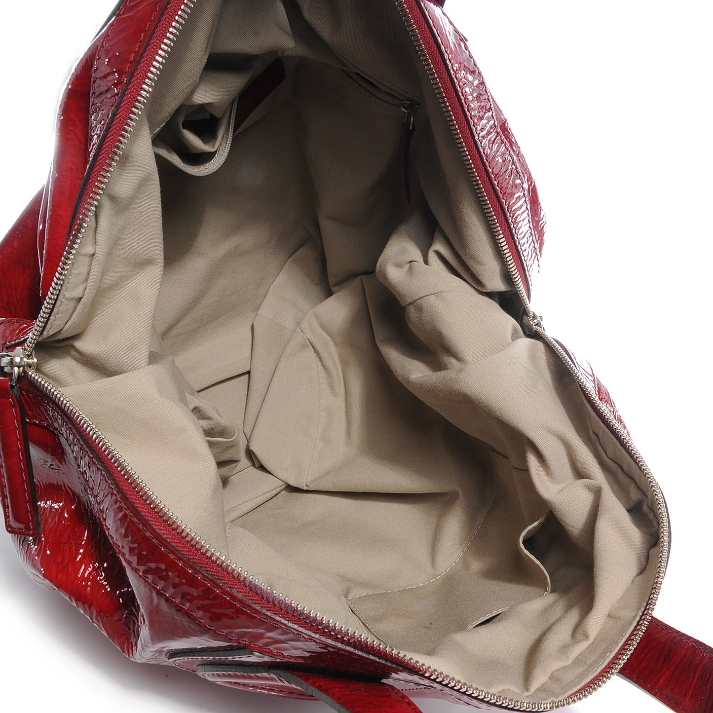 Crinkled Patent Medium Nightingale Red