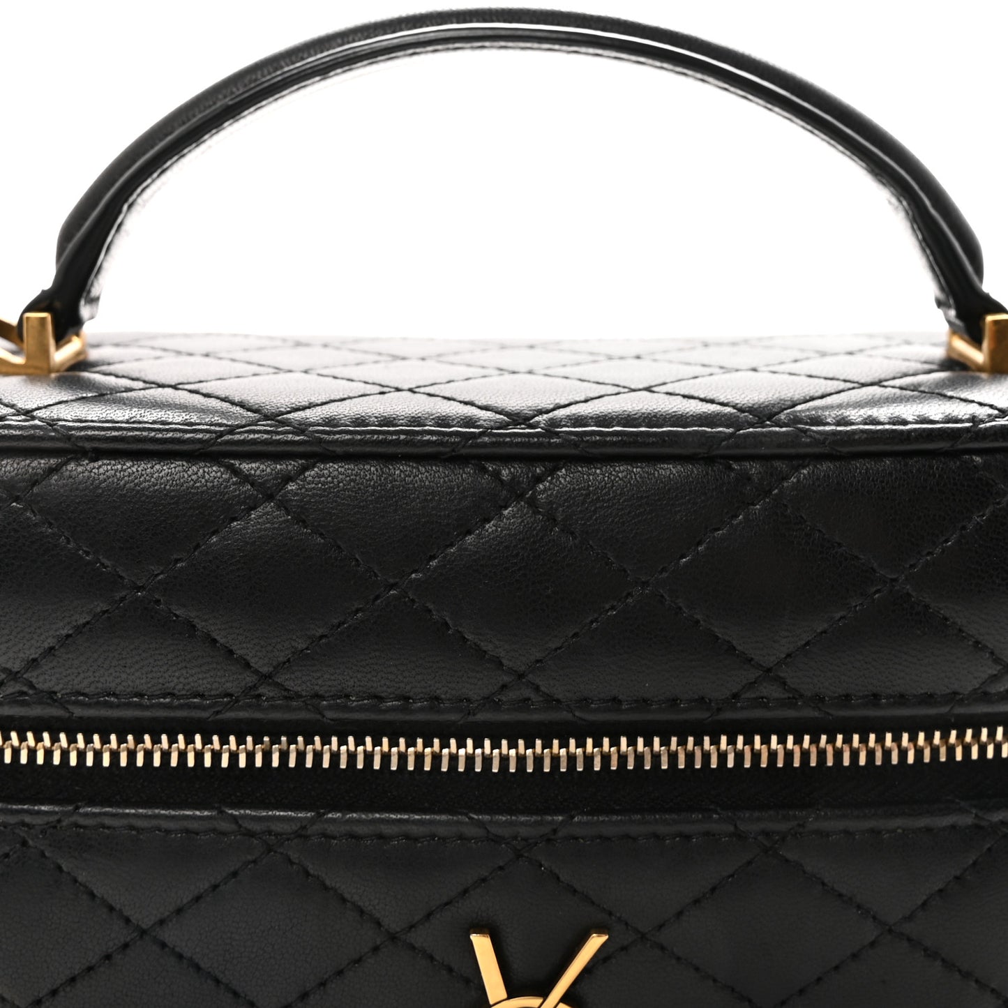 Lambskin Quilted Mini Gaby Vanity Case Black