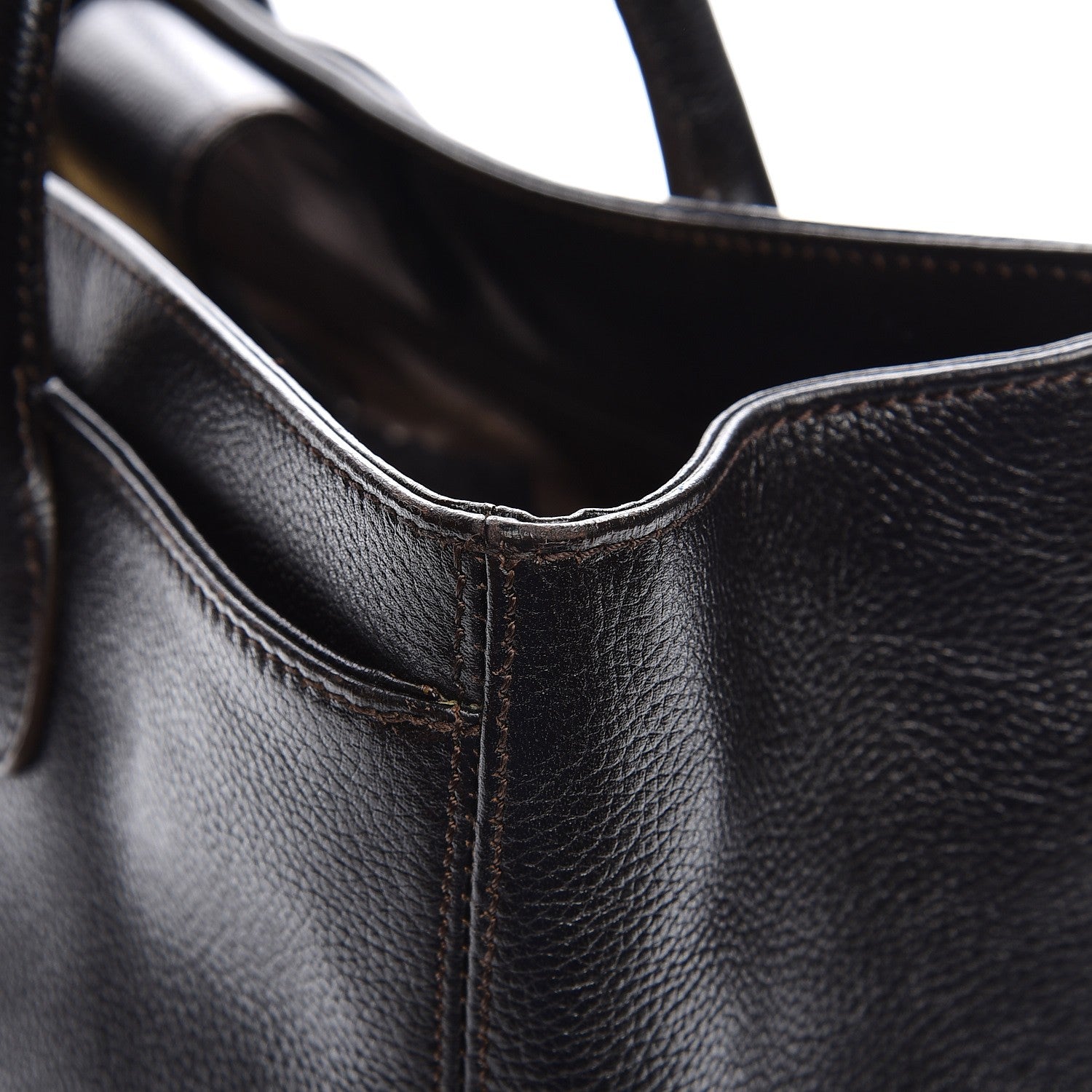 Chanel Calfskin Cerf Executive Shopper Tote Dark Brown 10 of 18