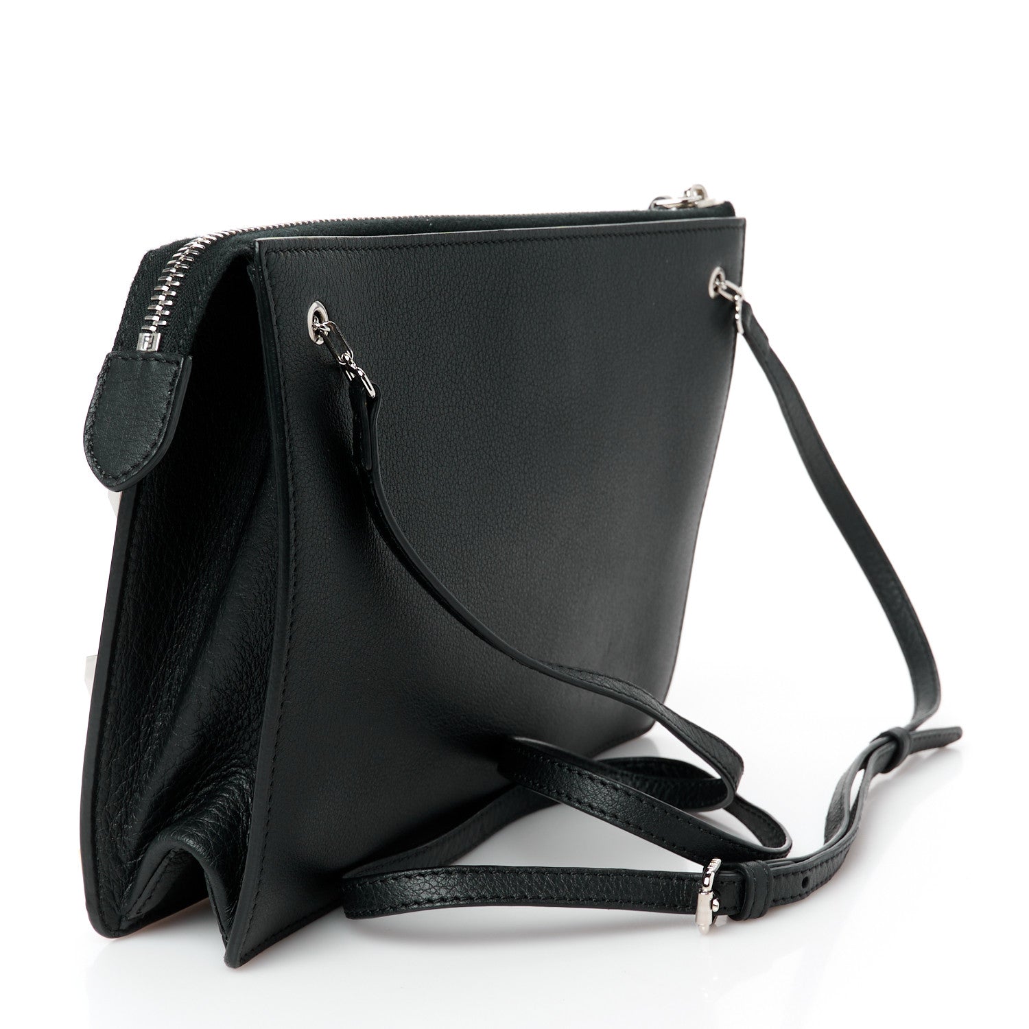 Fendi Vitello Dolce Studded Mini 2Jours Pouch Black Multicolor 2 of 10
