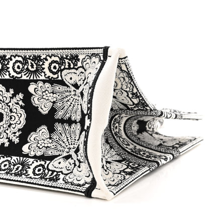 Christian Dior Canvas Butterfly Bandana Embroidered Medium Book Tote Black White 10 of 10