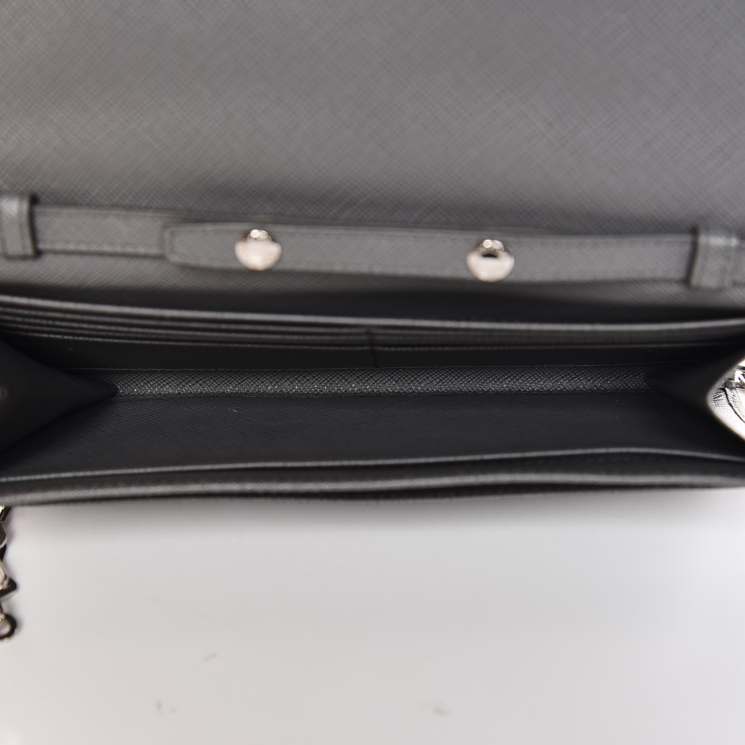Prada Saffiano Metal Large Chain Wallet Marmo 5 of 8