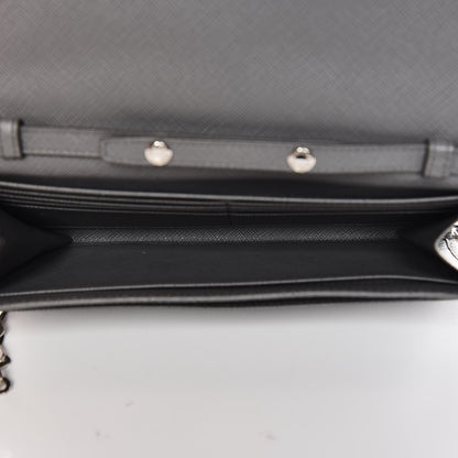 Prada Saffiano Metal Large Chain Wallet Marmo 5 of 8