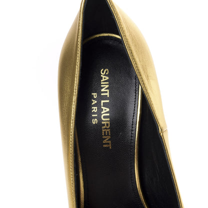 Saint Laurent Metallic Calfskin Opyum 110 Pumps 37 Oro 7 of 10