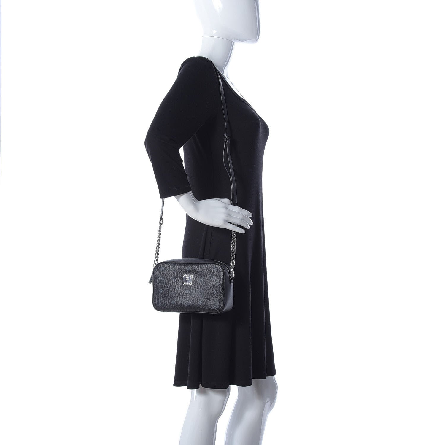 MCM Visetos Camera Crossbody Bag Black 2 of 8