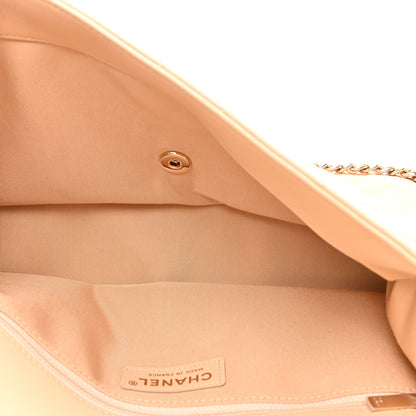 Chanel Crumpled Calfskin Quilted Large Chain All Over Flap Bag Beige 5 of 11