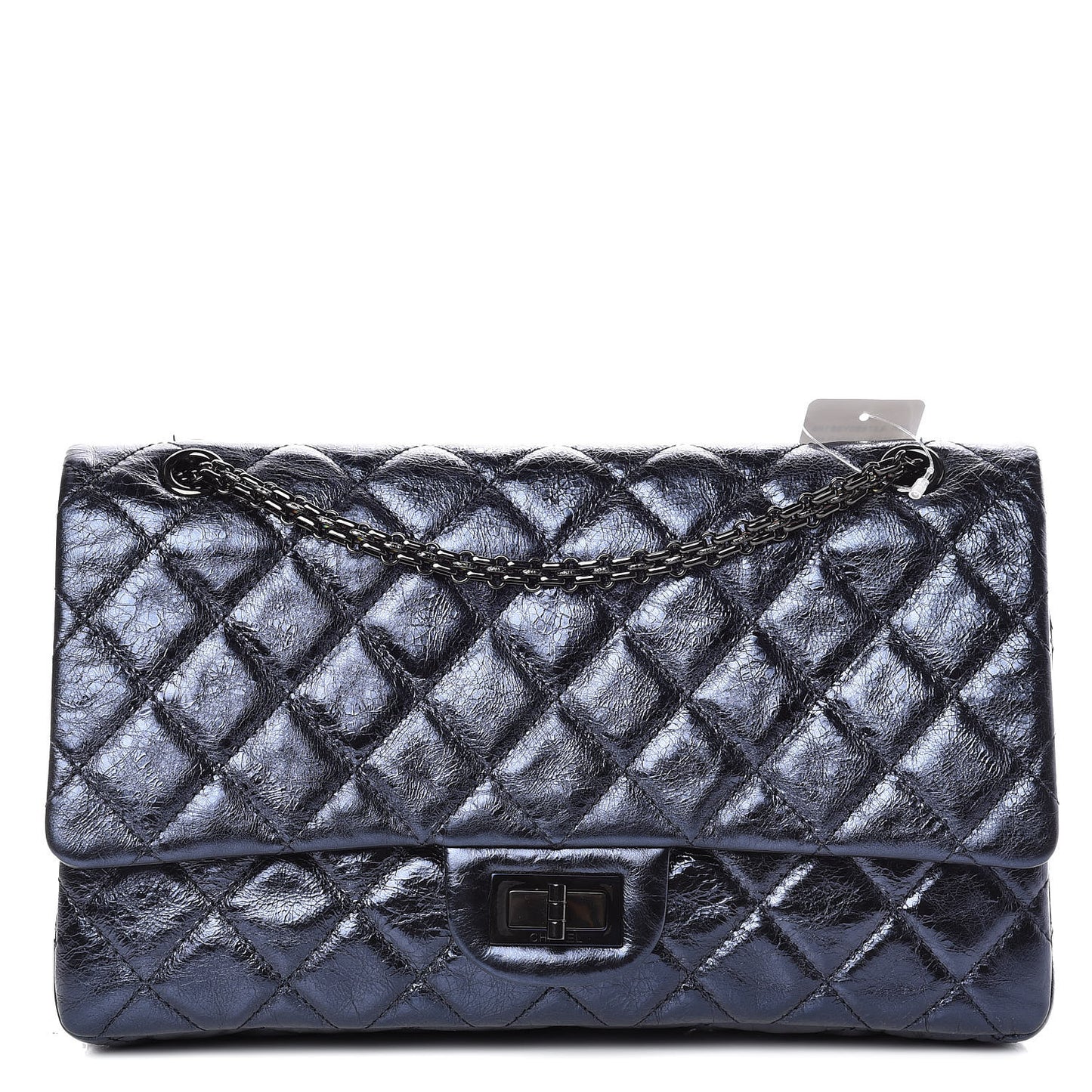 Metallic Aged Calfskin Quilted 2.55 Reissue 227 Flap Blue