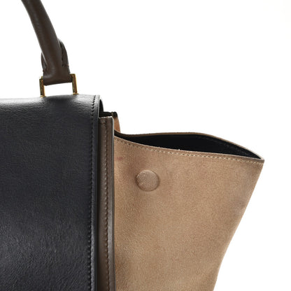 Celine Calfskin Suede Tri-color Large Trapeze Olive 14 of 22