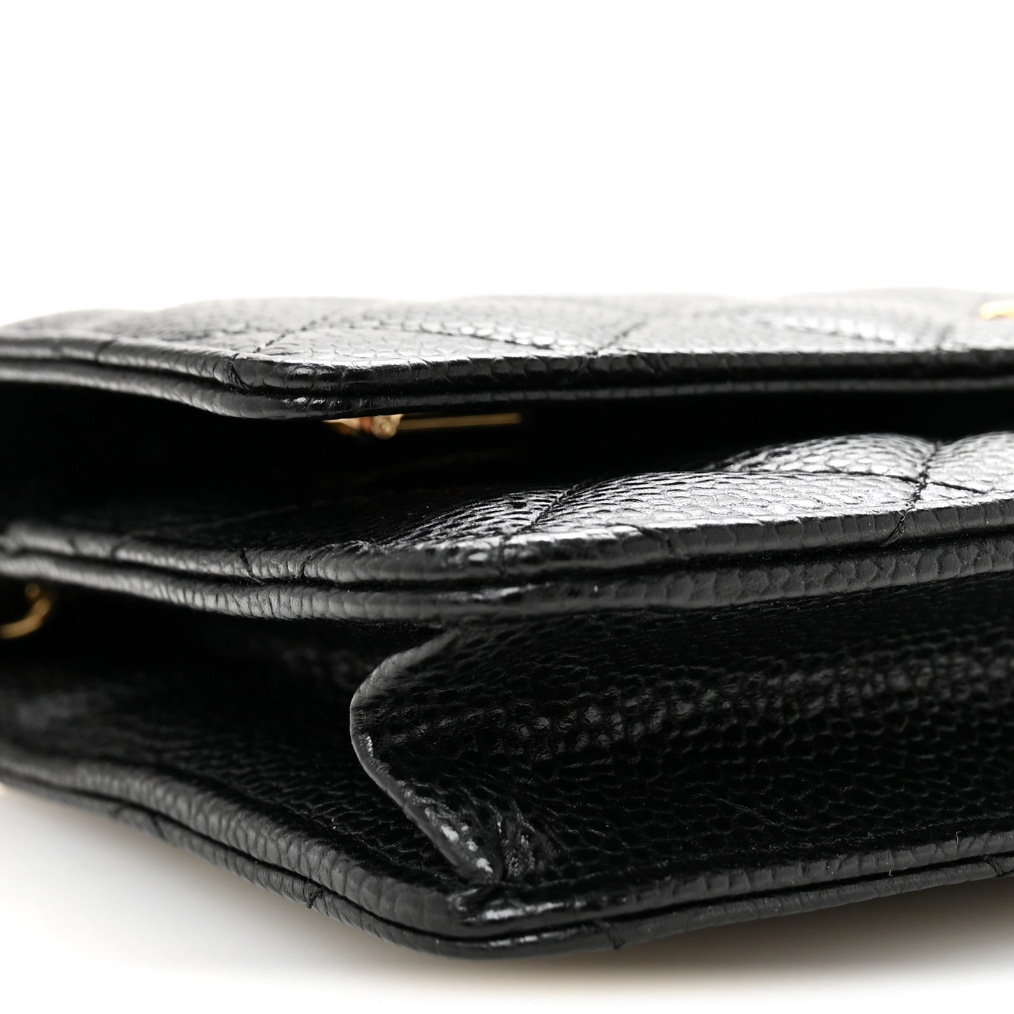 Caviar Quilted CC Turnlock Wallet On Chain WOC Black