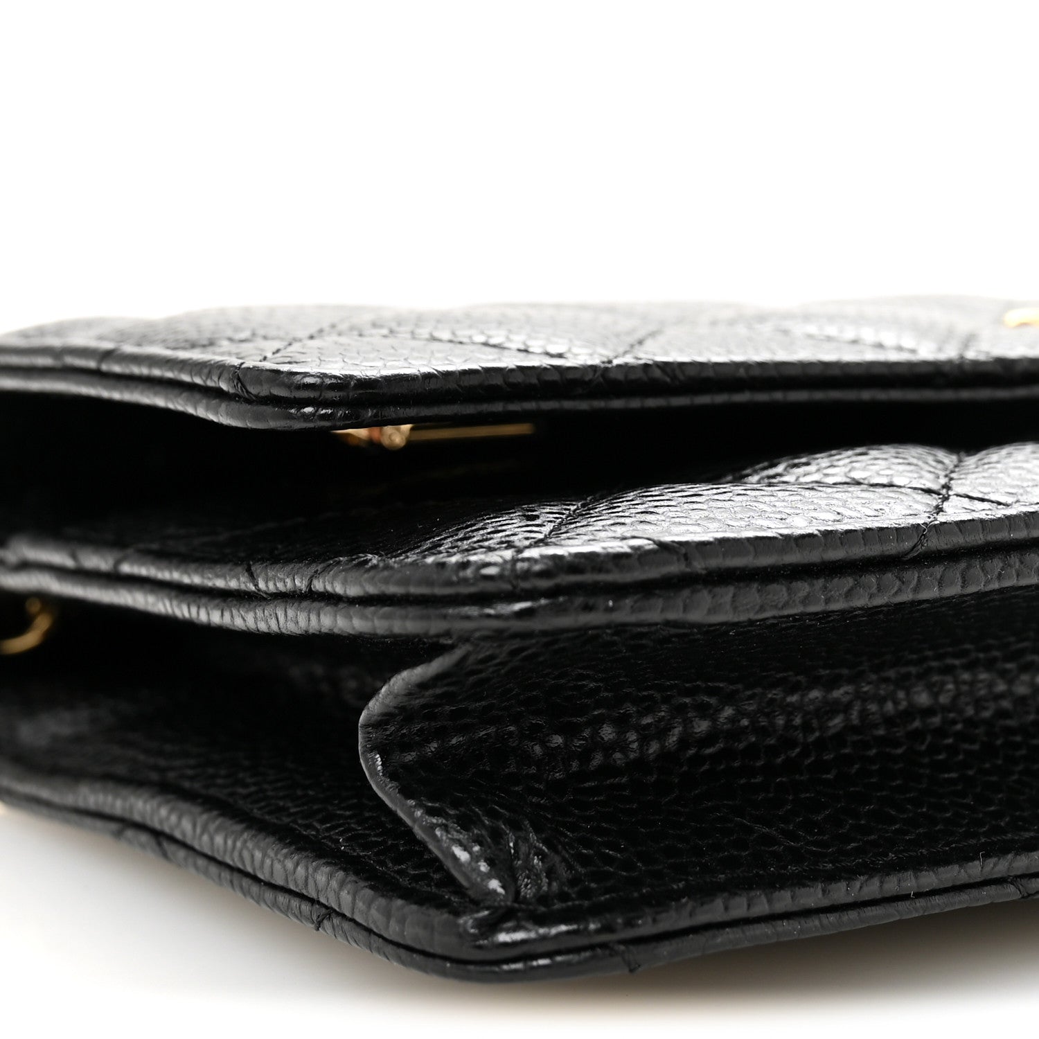 Chanel Caviar Quilted CC Turnlock Wallet On Chain WOC Black 10 of 12
