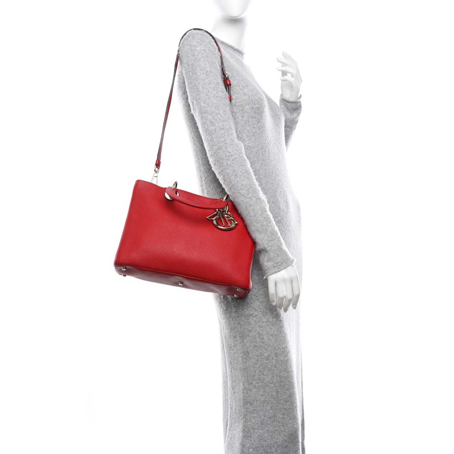 Calfskin Medium Diorissimo Tote Red